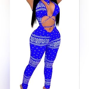 Blue bandana one piece